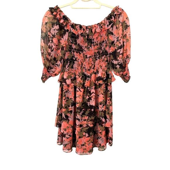MISA Cela Floral Off Shoulder Mini Dress Sz Medium - Picture 2 of 5